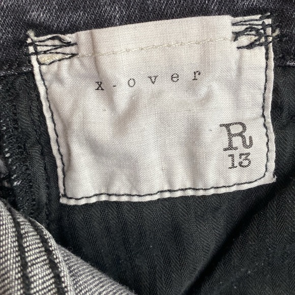 R13 Designer Crossover Black Jeans size 25 like new - Picture 10 of 12